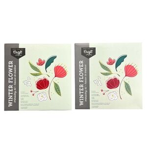NEW Bundle of 2 Craft Crush Winter Flower‎ Embroidery Kit